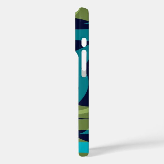 フリーウェイ抽象芸術サイケデリックレトロ海軍ティール(緑がかった色) Case-Mate iPhoneケース (裏面 / 左)