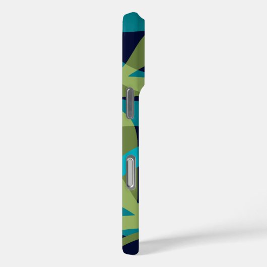 フリーウェイ抽象芸術サイケデリックレトロ海軍ティール(緑がかった色) Case-Mate iPhoneケース (裏面 / 右)