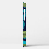 フリーウェイ抽象芸術サイケデリックレトロ海軍ティール（緑がかった色） Case-Mate iPhoneケース (裏面 / 左)