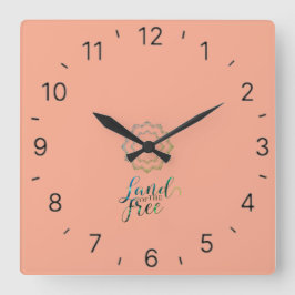 フリーウォール時計の土地 スクエア壁時計