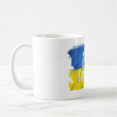 フリーウクライナのブラシストローク国旗 コーヒーマグカップ (左)