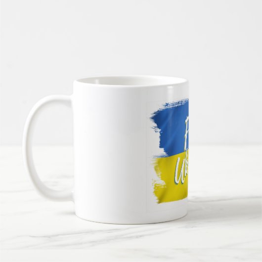 フリーウクライナのブラシストローク国旗 コーヒーマグカップ (左)