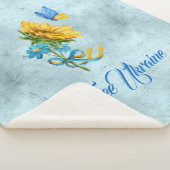 フリーウクライナサンフラワー&バタフライ シェルパブランケット (3/4)