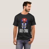 フリーキューバレトロキューバ国旗デザイン Tシャツ (正面フル)