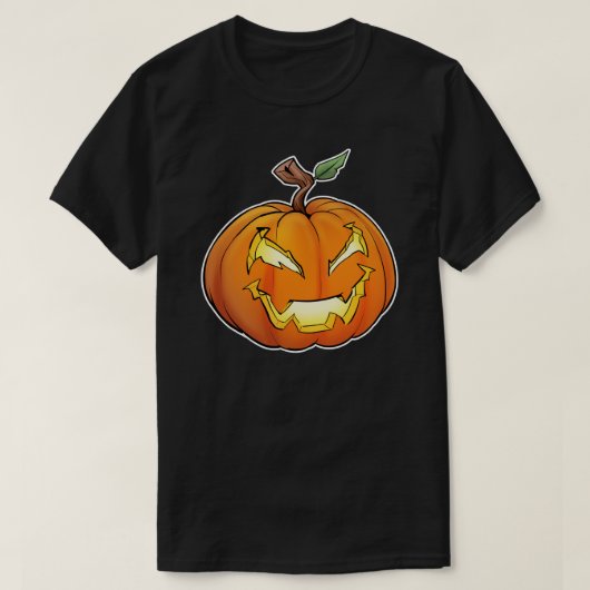 フリーキーな漫画ジャック – O – ランタン（黒） Tシャツ (デザイン正面)