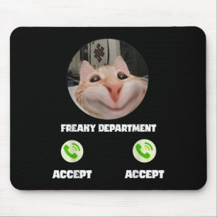 フリーキーキャットコールミームおもしろいユーモアティー マウスパッド