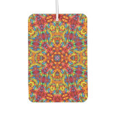 フリーキーティキレッドヴィンテージフラクタル万華鏡のように千変万化するパターン カーエアーフレッシュナー (正面)