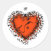 フリーキーハートv3クラシックラウンドステッカー ラウンドシール (正面)