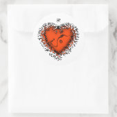 フリーキーハートv3クラシックラウンドステッカー ラウンドシール (バッグ)