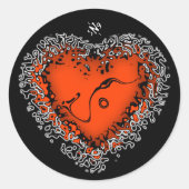 フリーキーハートv3.1クラシックラウンドステッカー ラウンドシール (正面)