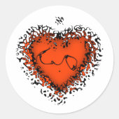 フリーキーハートv4.1クラシックラウンドステッカー ラウンドシール (正面)