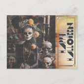 フリーキーヴィンテージハロウィーンスケルトンズミッドナイトビイル シーズンポストカード (正面)