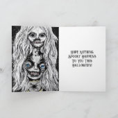 フリーキー怖い不気味古い人形ハロウィーン カード (内部)