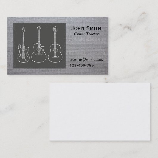 フリーギターの先生音楽個人教師 名刺 (正面/裏面)