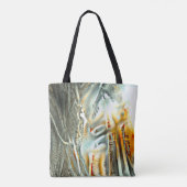 フリークグレーのテクスチャを燃やす部品をデジタル切り出し トートバッグ (裏面)