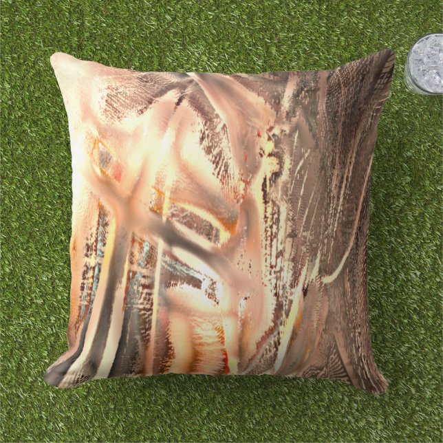 フリークサンゴの質感と非常に粗いデジタル切り出し アウトドアクッション (芝生)