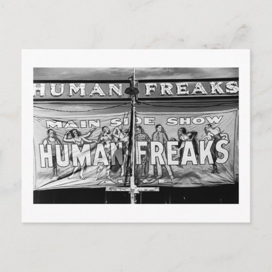 フリークショー， 1940年代 ポストカード (正面)
