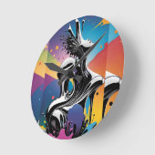 フリークマッチング – Ken Gage Surreal Art ラウンド壁時計 (傾斜)