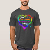 フリーグランマハグLBGTハートレインボーゲイプライド Tシャツ (正面)