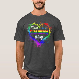 フリーグランマハグLBGTハートレインボーゲイプライド Tシャツ