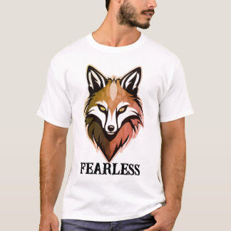 フリーサイズクラシックコットン 恐れ知らずのオオカミスローガンTシャツ Tシャツ