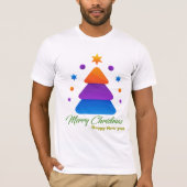 🎄 フリーサイズ メリークリスマスツリー ベラ+キャンバス Tシャツ | (正面)