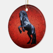 フリーシアの馬、黒い美しいの石碑、漫画2 セラミックオーナメント (左)