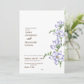 フリーシアミニマルモダンリスト美しいフローラ結婚ズ 招待状 (スタンド正面)