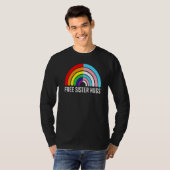 フリーシスターハグレインボートランスジェンダー国旗Lgbtq Ga Tシャツ (正面フル)