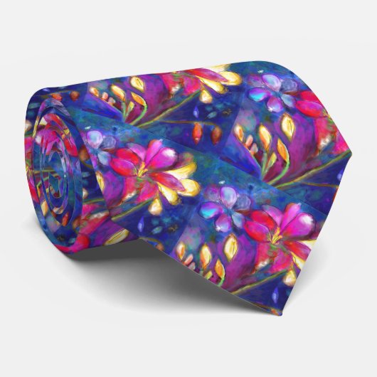 フリージアの花のタイ ネクタイ (ロール)