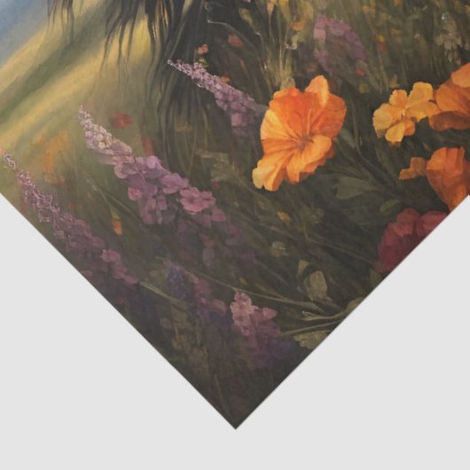 フリージアン馬ギャロピンワイルドフラワーデコップページ 薄葉紙 (詳細)