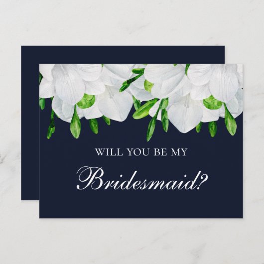 フリージア私の花嫁のメイドになるの。フローラ海軍 ポストカード (正面/裏面)