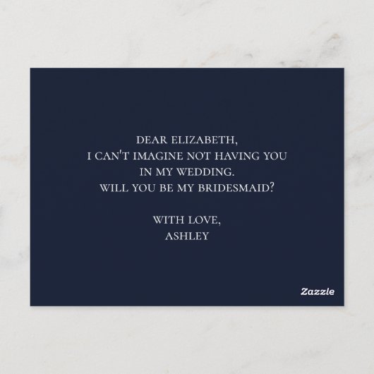 フリージア私の花嫁のメイドになるの。フローラ海軍 ポストカード (裏面)