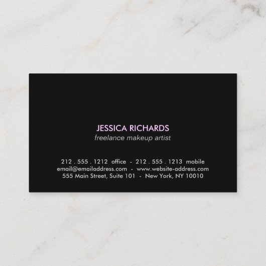 フリージャーメイクアップアーティストIIIのリップスティックTrioロゴ 名刺 (裏面)