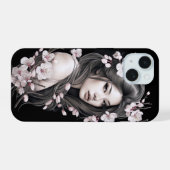 フリージャ桜さくらんぼ花咲き電話ケース iPhone 15ケース (裏面横)
