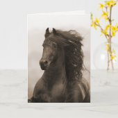 フリージランニングアンの馬のグリーティングカード カード (黄色い花)