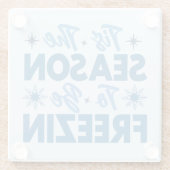 フリージンになる季節 – 冬のおもしろい ガラスコースター (裏面)