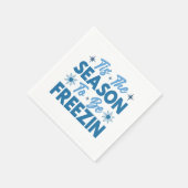 フリージンになる季節 – 冬のおもしろい スタンダードカクテルナプキン (角)
