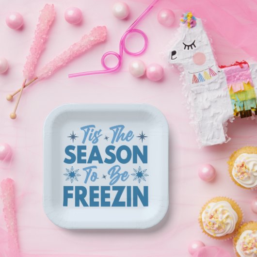 フリージンになる季節 – 冬のおもしろい ペーパープレート (パーティー)