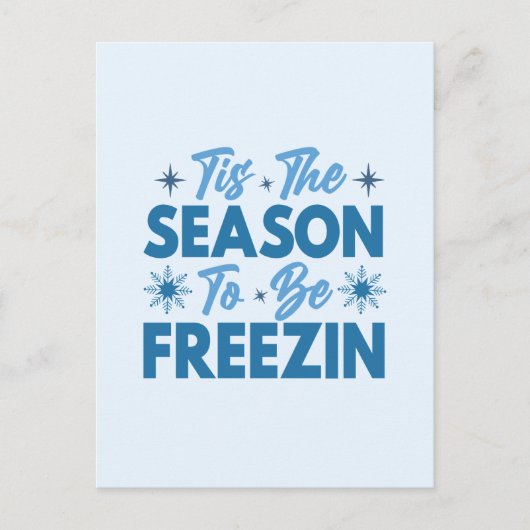 フリージンになる季節 – 冬のおもしろい ポストカード (正面)