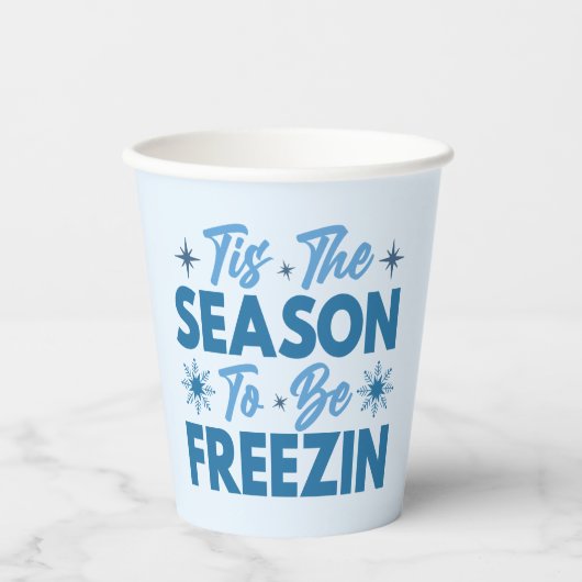 フリージンになる季節 – 冬のおもしろい 紙コップ (正面)