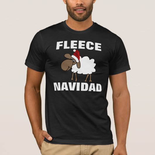 フリースおもしろいNAVIDADクリスマスTシャツ Tシャツ (正面)