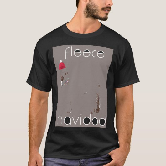 フリースおもしろいNavidad羊のシャツ Tシャツ (正面)