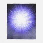 フリースのスモークブラックと紫のバースト フリースブランケット (正面)