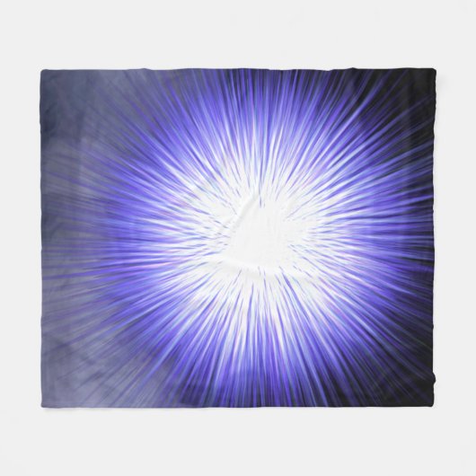 フリースのスモークブラックと紫のバースト フリースブランケット (正面(横))