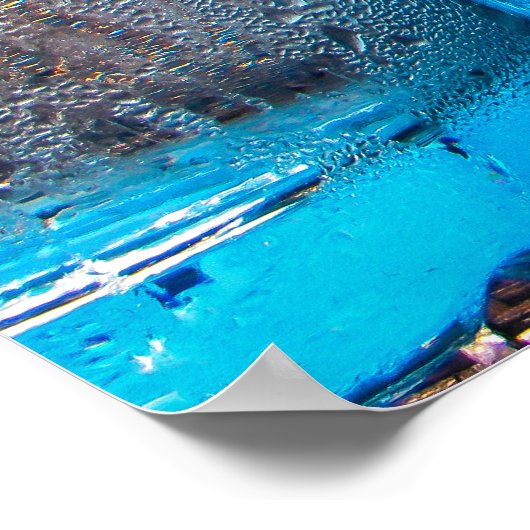 フリースのテーブルの水のボトルのポスター ポスター (角)