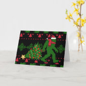 フリースの背景にビッグフット カード (黄色い花)