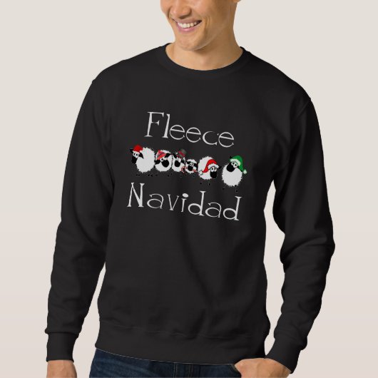 フリースのNavidadのおもしろいなクリスマスの服装 スウェットシャツ (正面)