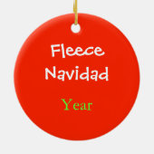 フリースのNavidadのヒツジのクリスマスのオーナメント セラミックオーナメント (裏面)