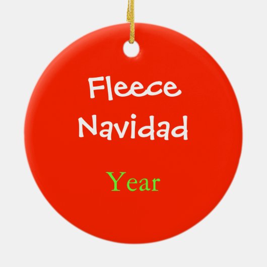 フリースのNavidadのヒツジのクリスマスのオーナメント セラミックオーナメント (裏面)